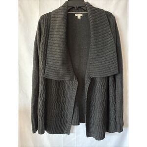 Merona Open Front‎ Dark Gray Cardigan Sweater Long Sleeve Size Large